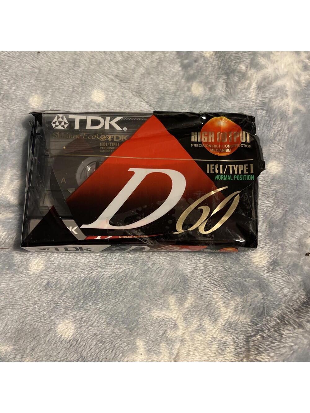 TDK D60 High Output Blank Audio Cassette Tape IECI/Type I New Torn Plastic